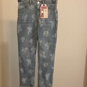 Stylish Kids' Floral LEVI STRAUSS high rise ankle straight jeans